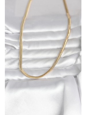 Eco Lounge cm 14K Gold Renk Yassı Yılan Zincir Model 45 cm Kadın Kolye