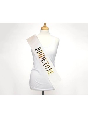 Eco Lounge Altın Renk Yazılı Bride To Be Simli Kuşak Kemer