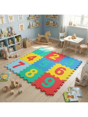 Eco Lounge 9 Parça Sayılar Puzzle Yer Matı