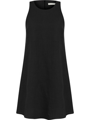 A Form Keten Midi Elbise