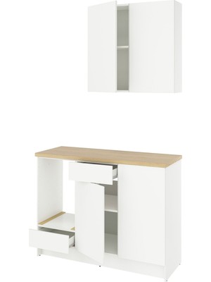 IKEA Beyaz Dayanıklı Mutfak Dolabı 180X61X220 cm