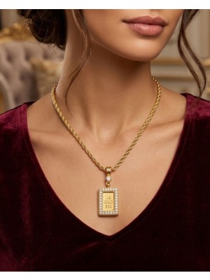 Hg.Aksesuar 22 Ayar Altın Kaplama Külçe Kolye