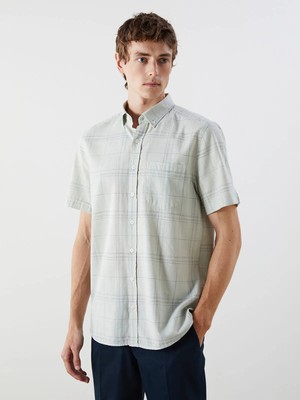 Lc Waikiki Yeni Sezon Regular Fit Kısa Kollu Ekose Poplin Erkek Gömlek