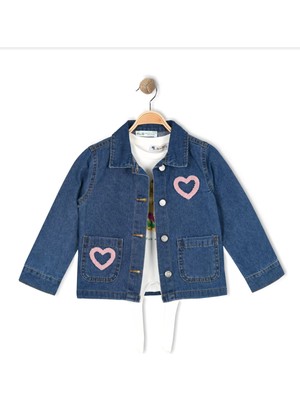 Alg KIZ ÇOCUK İKİLİ TAKIM - KOT CEKET VE TİŞÖRT ŞIK KOMBİN (Bir Beden Büyük Önerilir)