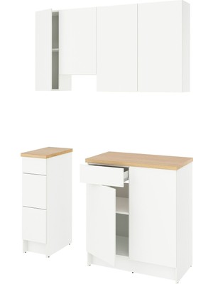 IKEA Beyaz Pratik Mutfak Dolabı 220X61X220 cm