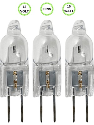 Avarson (3 Adet) Ledvance 12VOLT 10W SARI Işık G4 Duylu (Iğne Bacak) Fırın Ampulü