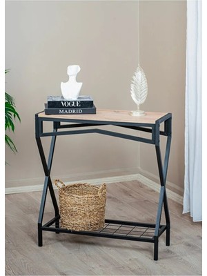 Feyza Design Yüksekliği 83 Cm, Metal ve Ahşap Malzemeli Turuncu Dresuar