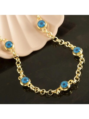 Zero Land Nrzsnt Nazar Zincir Tr Kolye-Sarı