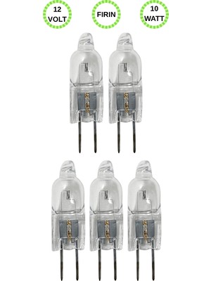 Avarson (5 Adet) Ledvance 12VOLT 10W SARI Işık G4 Duylu (Iğne Bacak) Fırın Ampulü