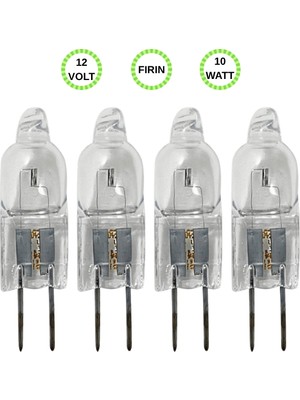 Avarson (4 Adet) Ledvance 12VOLT 10W SARI Işık G4 Duylu (Iğne Bacak) Fırın Ampulü