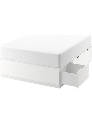 IKEA Beyaz Kullanışlı Çift Kişilik Karyola 160X200 cm