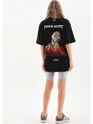 Sivon Wear Kadın Baskılı T-Shirt Kısa Kol Bisiklet Yaka Oversize Rahat Kalıp Günlük Tişört