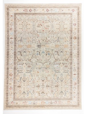 Apex Halı Ambiance 2931 Krem Klasik Desenli Salon Halısı Toz Yapmaz Robot Uyumlu