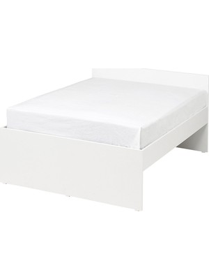 IKEA Beyaz Dayanıklı Çift Kişilik Karyola 140X200 cm