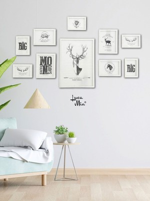 Luca Collage 10 Parça Resim Çerçevesi – Duvar Fotoğraf Çerçeve Seti, Dekoratif Kolaj Çerçeve Takımı