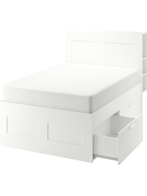 IKEA Beyaz Fonksiyonel Çift Kişilik Karyola 160X200 cm