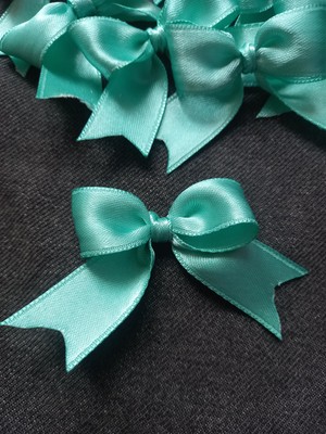 Madamera Su Yeşili Saten Fiyonk Kurdele 2 cm 50 Adet, Hediye Paketleme, Süsleme Için Fiyonk Kurdele