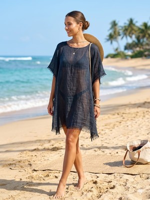 Trend Nexus Yaz Modası Siyah Pareo