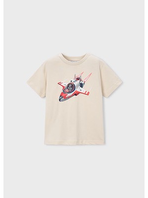 Mayoral Erkek Çocuk Baskılı T-Shirt Bej - 03067