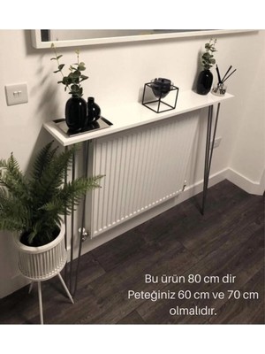 Feyza Design Beyaz Antre Dresuvarı - 83 cm Yükseklik, 20 cm Genişlik