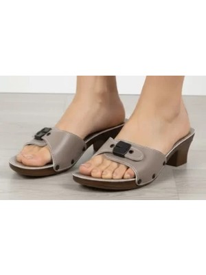 Ceyo 6800I Minelli Topuklu Vizon Ortopedik Kadın Terlik