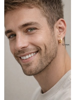 Sacce Scarves & Accessories 316L Çelik Erkek Halka Küpe Tekli – Minimal Basic Halka Küpe Tek Adet