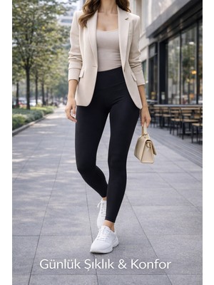 Sechoni Kadın Yüksek Bel Toparlayıcı Tayt Slim Fit Esnek Günlük