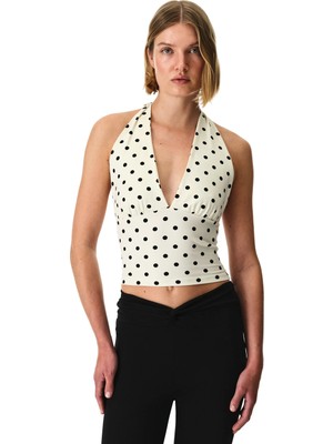 Penti Puantiyeli Halter Yaka Pamuklu Üst