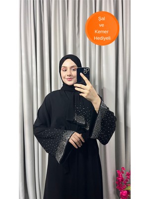 Işıltı Ferace Yıldız Abaya