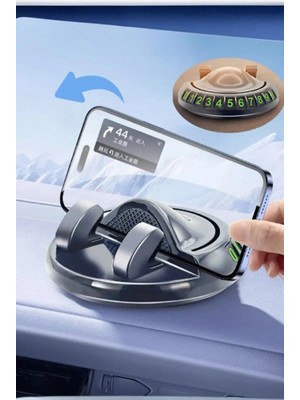 Kitchen Dream 360 Dönebilen Numaratörlü Araç Içi Premium Telefon Tutucu Yapışkanlı Araba Telefon Tutacağı
