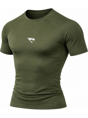 Compression Haki Siyah Tişört