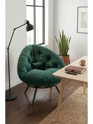 AVYNA Zümrüt Yeşil Premium Tekli Berjer Koltuk | Ergonomik Tv & Dinlenme Koltuğu | Modern Lounge Tasarım