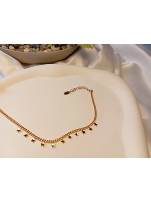 Yıldız Detaylı Xuping Jewelry Rose Gold Şans Bilekliği 17-22 cm
