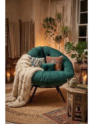 AVYNA Luxury Zümrüt Yeşil Berjer Koltuk | Ergonomik Tv Izleme & Kitap Okuma Koltuğu | Modern Tekli Koltuk