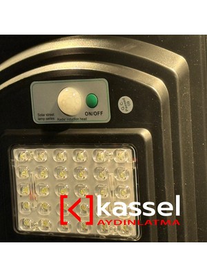 Kassel Aydınlatma Cata 120W Solar Dış Mekan Sokak Aydınlatma Güneş Enerjili Uzaktan Kumandalı Beyaz Işık