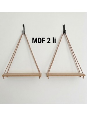Rafçı Baba Halatlı Duvar Rafı Tekli 2 Li Set
