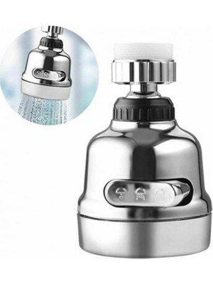 Abnturk Sadece 1 Adet Oynar Başlıklı Musluk Kafası 3 Fonksiyonla Tasarruflu Krom Filtreli Musluk Başlığı