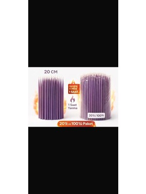 İzmir Candle 100'LÜ Mor katolik,ortodoks dini mum,kutsal,sunak,votif,el yapımı dua mumu,dilek mumu,arınma,ritüel,yoga