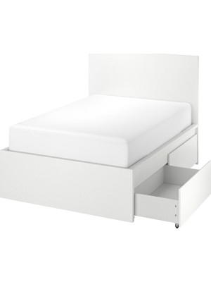 IKEA Beyaz Modern Çift Kişilik Karyola 140X200 cm