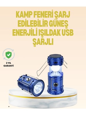 Elektronikçim Katlanabilir USB Çıkışlı Kamp Feneri – Şarj Edilebilir, Dayanıklı ve Çok Fonksiyonlu