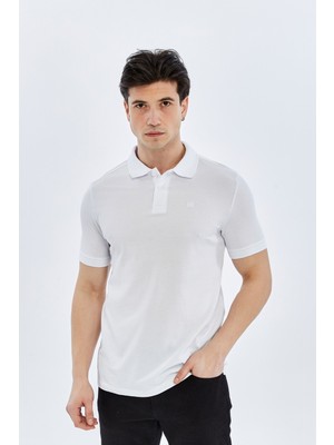 Süvari Polo Yaka Slim Fit T-Shirt TS1014000474 Beyaz