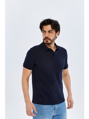 Süvari Polo Yaka Slim Fit T-Shirt TS1014000474 Lacivert