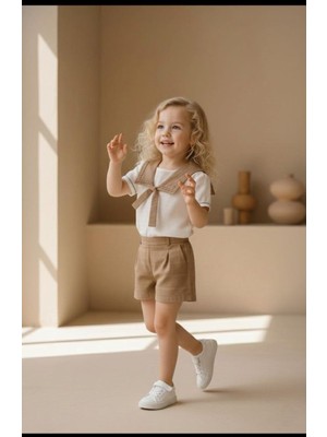 Saye Kids Kız Çocuk Keten Şık Takım