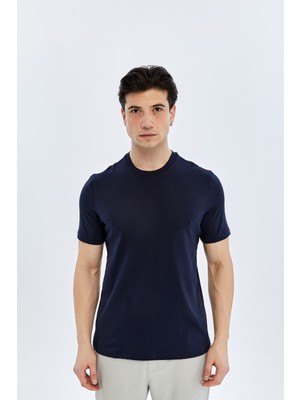 Süvari O Yaka Basic T-Shirt TS1014000475 Lacivert
