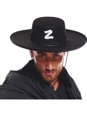 Elektronikçim Z Logolu Yetişkin Boy Bağcıklı Zorro Şapkası