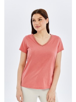 Fashion Friends Kadın T-Shirt 26Y0478K1 Kiremit