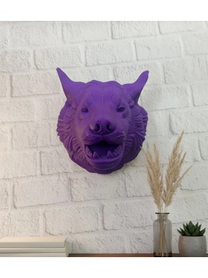 Elektronikçim Mor Kurt Figürü Duvar Aksesuarı