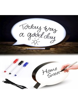 Elektronikçim Mesaj Panosu Kalemle Yazılabilen Konuşma Balonu Görünümlü Işıklı