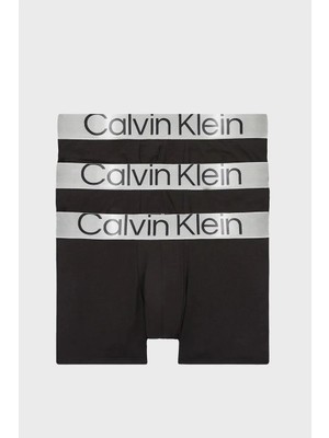 Calvin Klein Logolu Elastik Bel Bantlı Pamuklu 3 Pack Boxer Erkek Boxer 000NB3130A 7V1