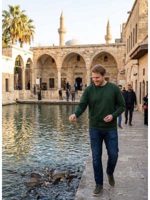 Urumday Genel Erkek Kompak Sıfır Yaka Sweatshirt